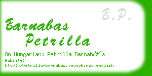 barnabas petrilla business card